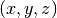 $(x,y,z)$